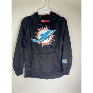 Miami Dolphins Ultra Game NFL Black Hoodie Sweatshirt Kids Boys Girls Size 8